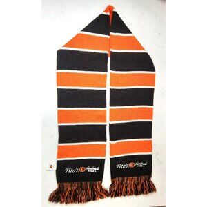 Tito's Vodka Knit Scarf Stripes Fringe Black Orange White 63"x7.5"